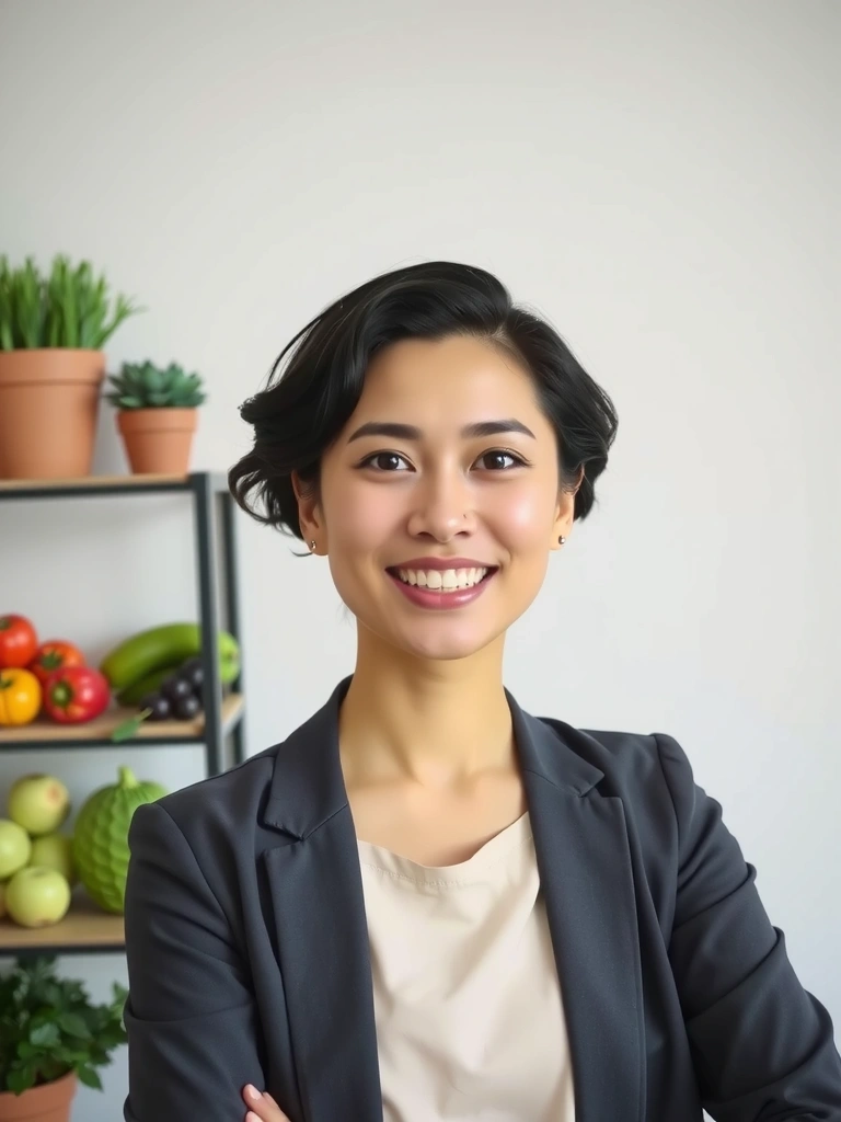 Professional portrait of Natthida, the lead nutritionist at Nutrilife Thailand, smiling warmly