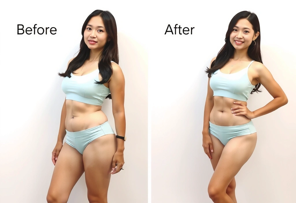Before and after body recomposition - client 3
